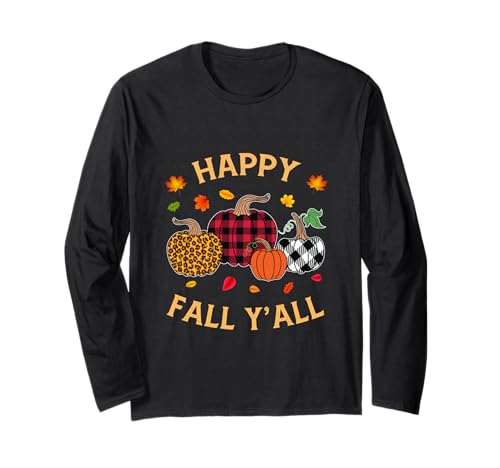 Herbst Kürbis Frauen Happy Fall Y'all Buffalo Plaid Leopard Langarmshirt Herbst Kürbis Frauen Happy Fall Y'all Buffalo Plaid Leopard Langarmshirt von Happy fall y'all autumn Vibes pumpkin women tees