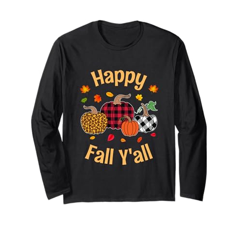 Herbst Kürbis Frauen Happy Fall Y'all Buffalo Plaid Leopard Langarmshirt Herbst Kürbis Frauen Happy Fall Y'all Buffalo Plaid Leopard Langarmshirt von Happy fall y'all autumn Vibes pumpkin women tees