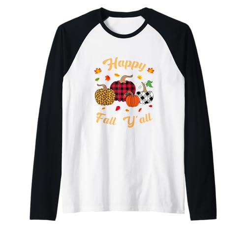 Herbst Kürbis Frauen Happy Fall Y'all Buffalo Plaid Leopard Raglan Herbst Kürbis Frauen Happy Fall Y'all Buffalo Plaid Leopard Raglan von Happy fall y'all autumn Vibes pumpkin women tees