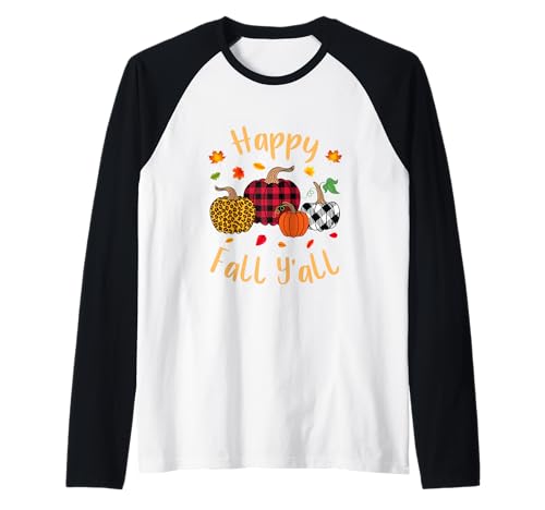 Herbst Kürbis Frauen Happy Fall Y'all Buffalo Plaid Leopard Raglan Herbst Kürbis Frauen Happy Fall Y'all Buffalo Plaid Leopard Raglan von Happy fall y'all autumn Vibes pumpkin women tees