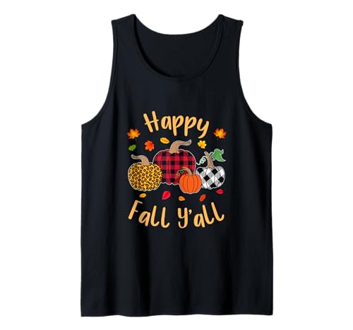 Herbst Kürbis Frauen Happy Fall Y'all Buffalo Plaid Leopard Tank Top Herbst Kürbis Frauen Happy Fall Y'all Buffalo Plaid Leopard Tank Top von Happy fall y'all autumn Vibes pumpkin women tees