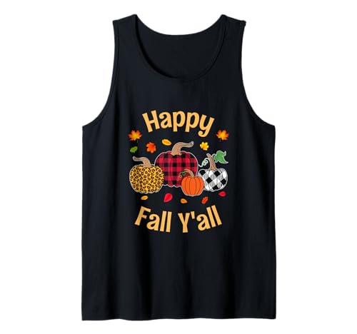 Herbst Kürbis Frauen Happy Fall Y'all Buffalo Plaid Leopard Tank Top Herbst Kürbis Frauen Happy Fall Y'all Buffalo Plaid Leopard Tank Top von Happy fall y'all autumn Vibes pumpkin women tees