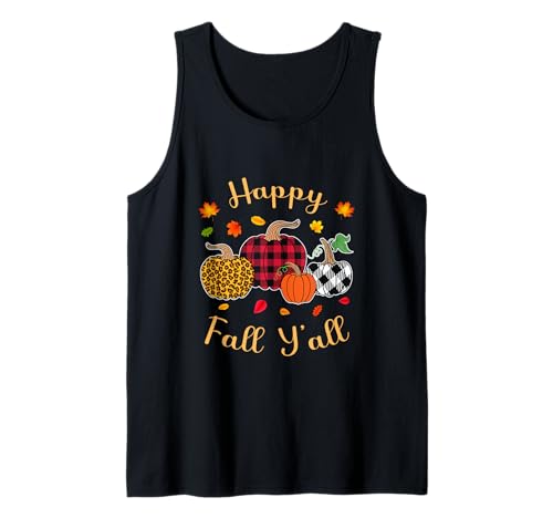 Herbst Kürbis Frauen Happy Fall Y'all Buffalo Plaid Leopard Tank Top Herbst Kürbis Frauen Happy Fall Y'all Buffalo Plaid Leopard Tank Top von Happy fall y'all autumn Vibes pumpkin women tees