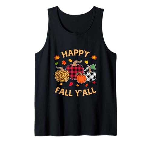 Herbst Kürbis Frauen Happy Fall Y'all Buffalo Plaid Leopard Tank Top Herbst Kürbis Frauen Happy Fall Y'all Buffalo Plaid Leopard Tank Top von Happy fall y'all autumn Vibes pumpkin women tees