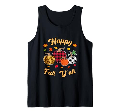 Herbst Kürbis Frauen Happy Fall Y'all Buffalo Plaid Leopard Tank Top Herbst Kürbis Frauen Happy Fall Y'all Buffalo Plaid Leopard Tank Top von Happy fall y'all autumn Vibes pumpkin women tees