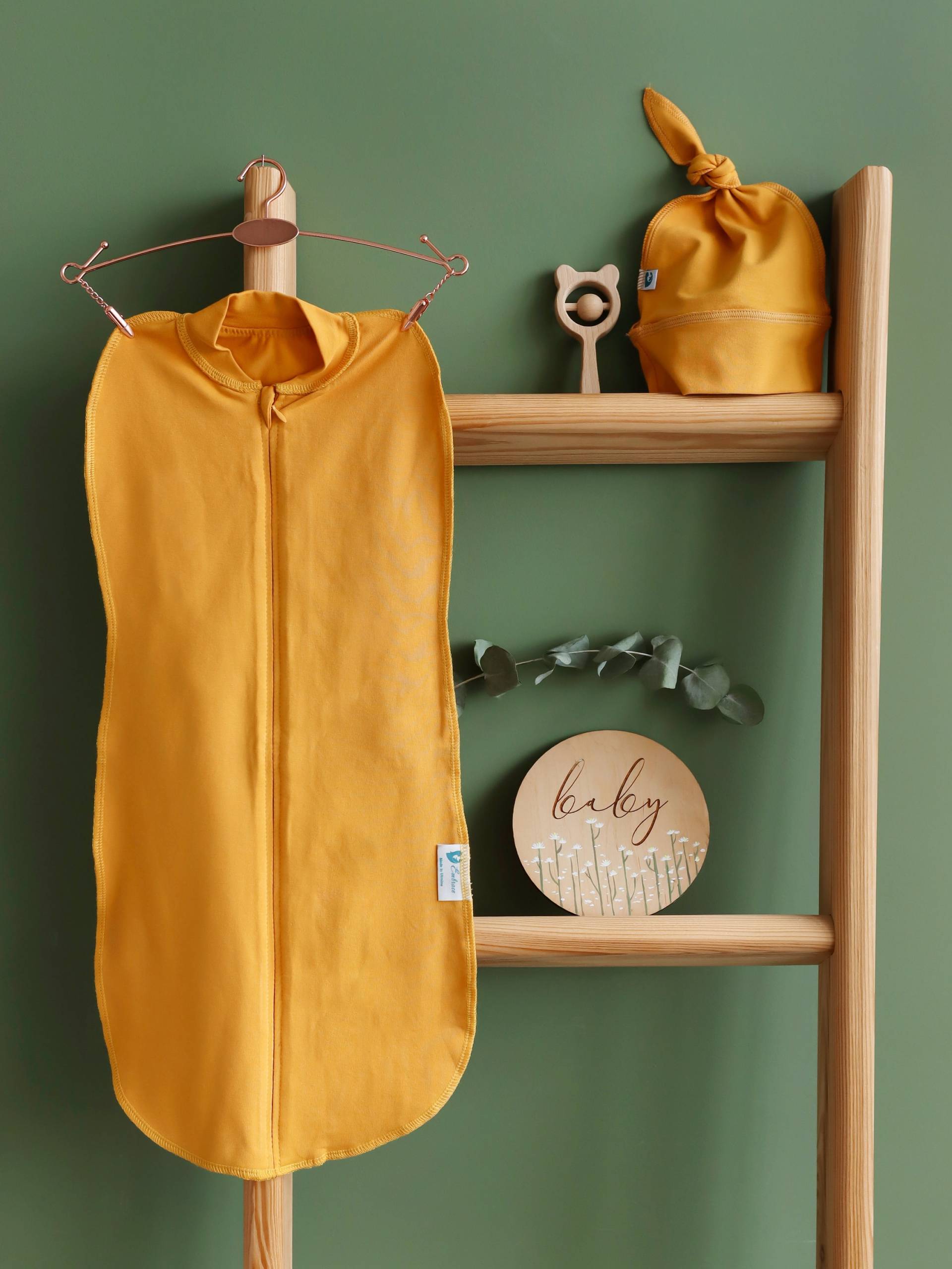 Mustard Cocoon Swaddle Und Hut/Einfach Swaddle/Baby Swaddle/Zip Up Swaddle/Babymütze/Baby Swaddle/Schwangerschaftsgeschenk/Mum To Be von HappyBabyEU