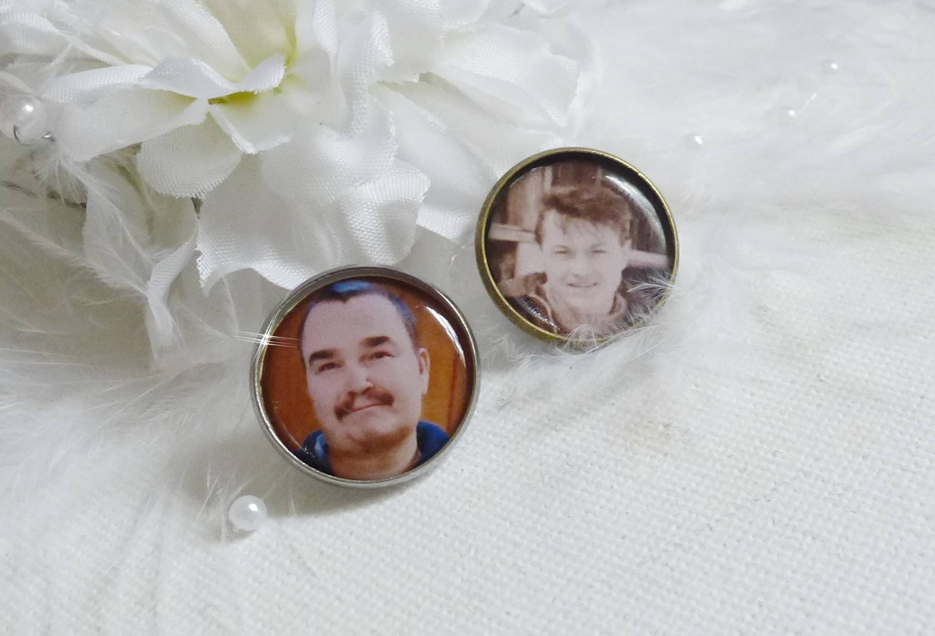 Edelstahl-Pin Mit Foto, Memorial , Hochzeit, Bronze, Silber von HappyButterflyLH
