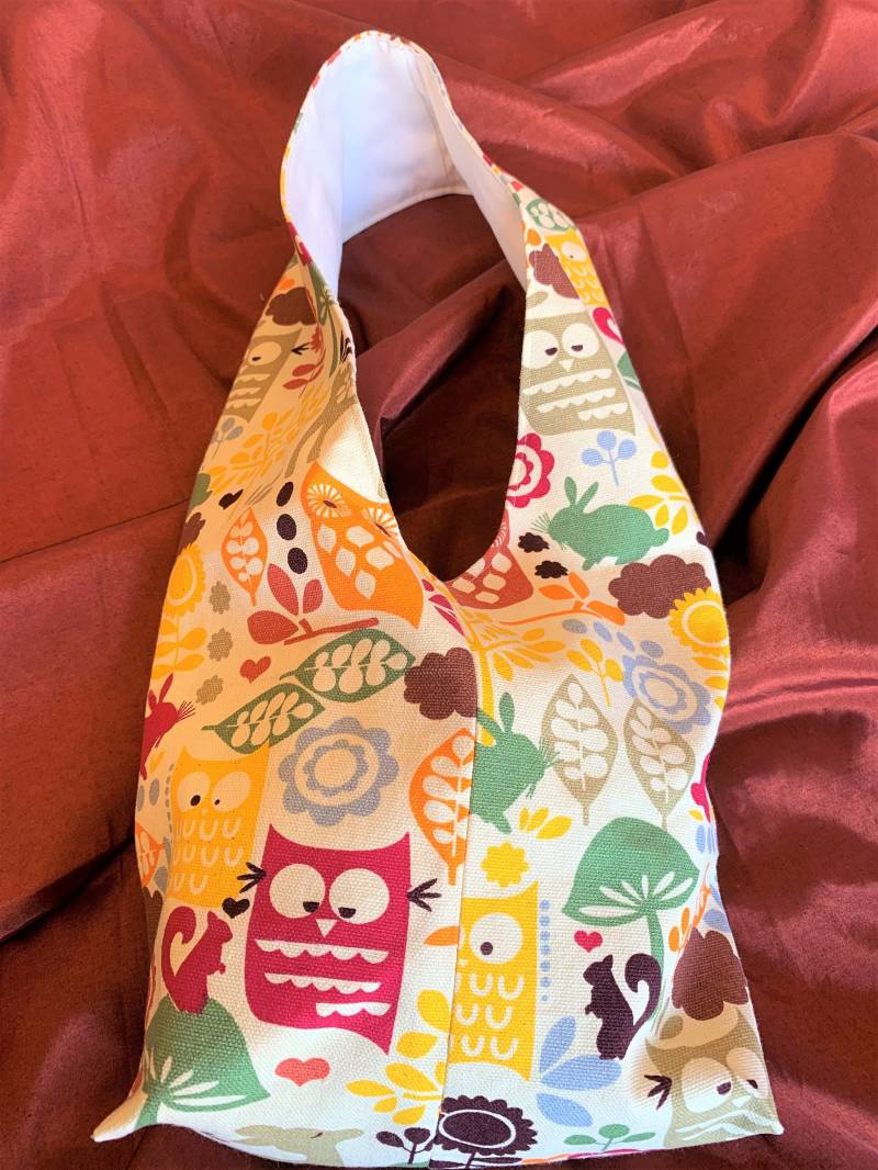 Canvas Umhängetasche, Sommer Schultertasche, Eule Creature Critters Tasche, Baumwolle Gefüttert, Schultertasche Free Uk Post Und Geschenk Verpackt von HappyCraftsDesign