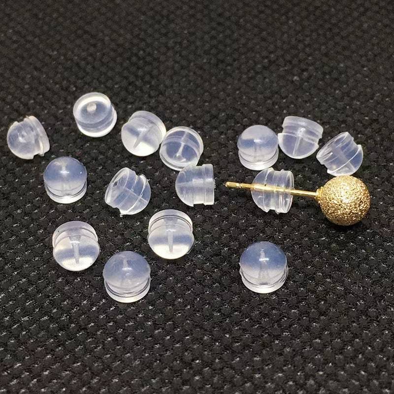 100 Stück Gummi Ohrringe Rückseite Silikon Rund Ohrstecker Blockierte Kappen Hinten Stopper Für Diy Teile Schmuck Zubehör Herstellung von HappyDIYBeads