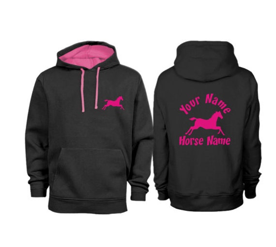 Personalisierter Kontrast Kanterpferd Kapuzenpullover H3 Personalisierter Kontrast Kanterpferd Kapuzenpullover H3 von HappyDazePrintShop