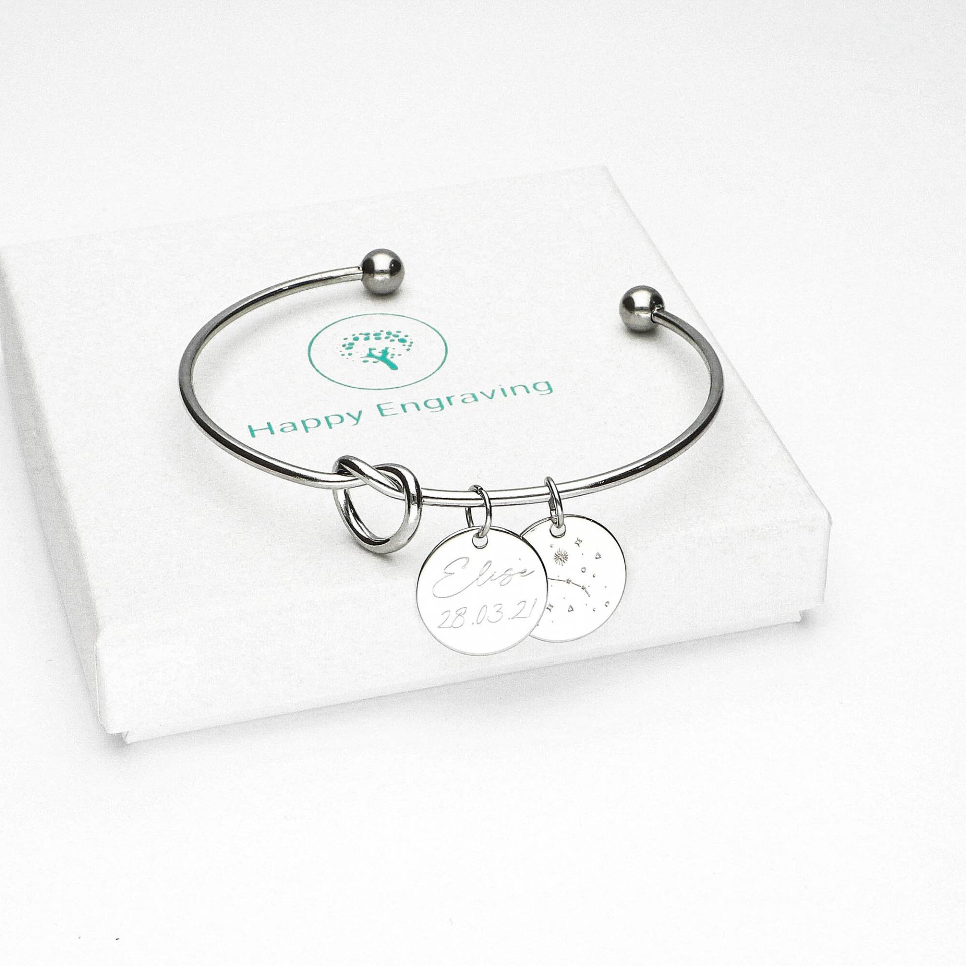 Personalisiertes Sternzeichen-Armband, Sternbild-Armreif, Individueller Schmuck, Mutter-Kind-Geburtstagsgeschenk, Personalisiertes Geschenk Für Sie von HappyEngraving