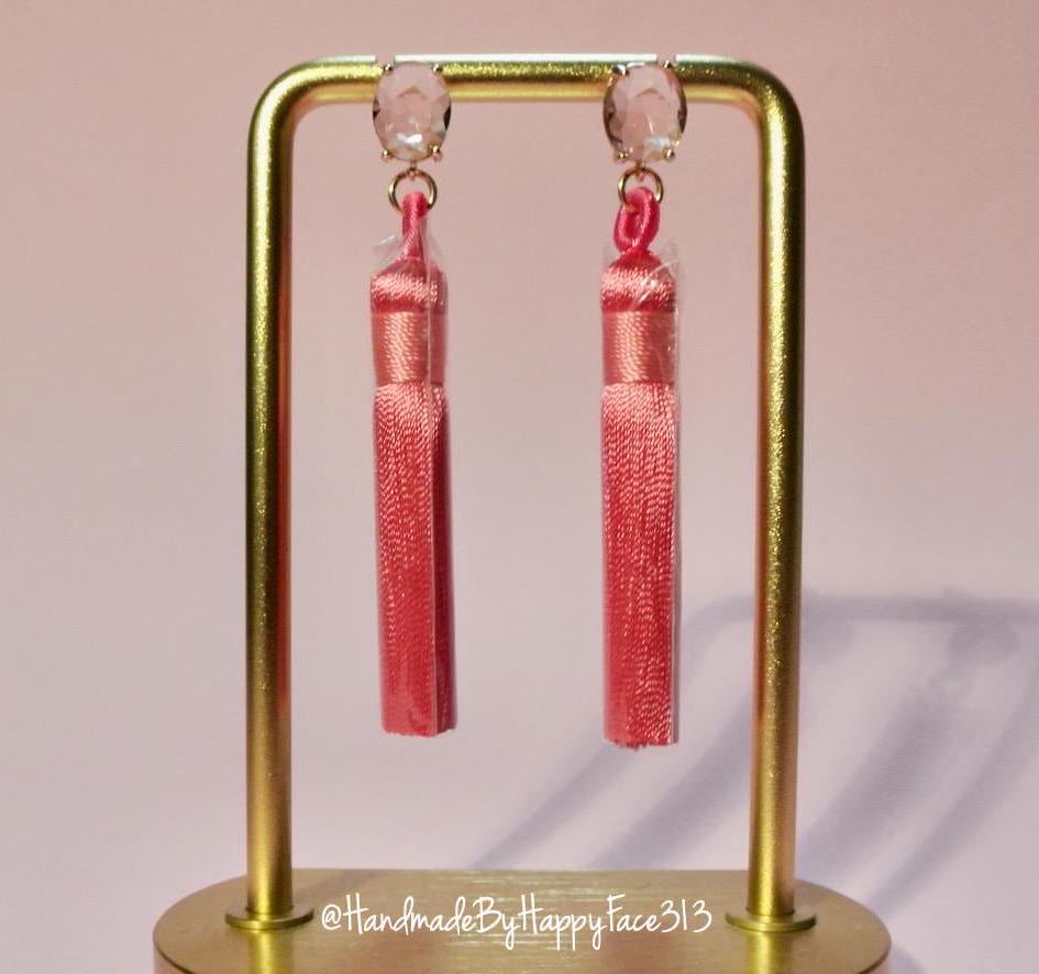 Statement Ohrringe Rose Azalea - Quasten/Tassel Ohrhänger Pink, Rosa Facettierte Glas Steine, Edelstahl Stecker Boho Statement Ohrringe Rose Azalea - Quasten/Tassel Ohrhänger Pink, Rosa Facettierte Glas Steine, Edelstahl Stecker Boho von HappyFace313