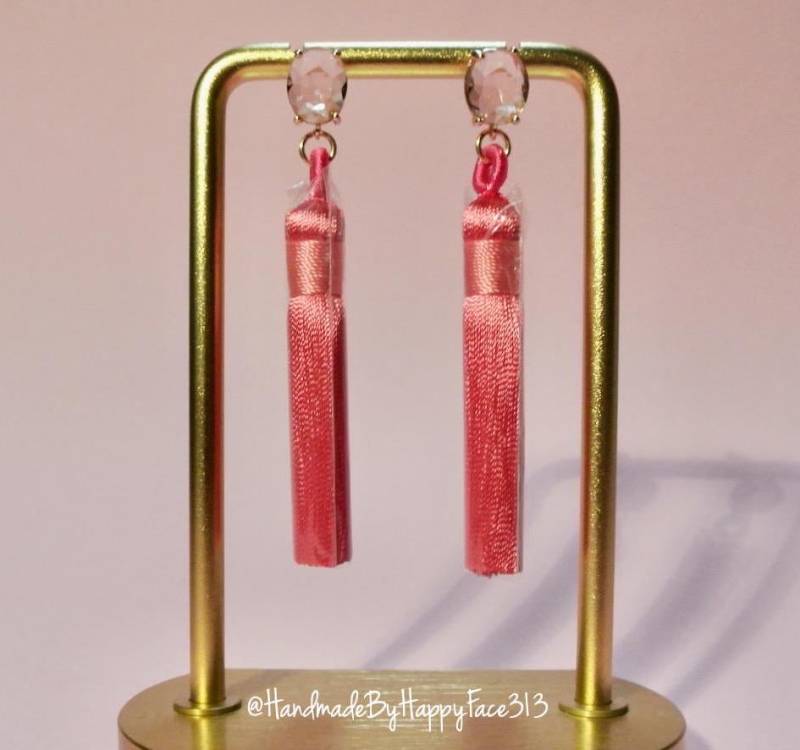 Statement Ohrringe Rose Azalea - Quasten/Tassel Ohrhänger Pink, Rosa Facettierte Glas Steine, Edelstahl Stecker Boho Statement Ohrringe Rose Azalea - Quasten/Tassel Ohrhänger Pink, Rosa Facettierte Glas Steine, Edelstahl Stecker Boho von HappyFace313