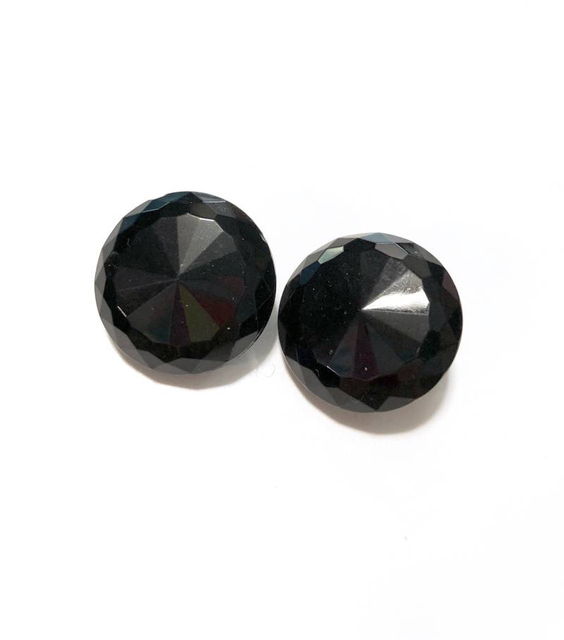 Schwarze Facettierte Vintage Ohrringe/Retro Hollywood Glamour Clip Ons Statement Schwarze Facettierte Vintage Ohrringe/Retro Hollywood Glamour Clip Ons Statement von HappyForestVintage