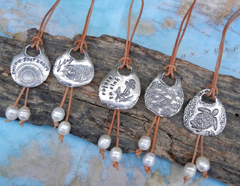 Boho Chic Schmuck, Halskette, Lederkette, Sterling Silber Bolo Halsketten, Leder Perlenkette, Design Wählen von HappyGoLicky