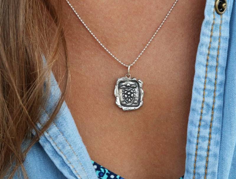 Wasserschildkröte Halskette, Meeresschildkröte Schmuck, Wachs Siegel Sterling Silber Wasser Schmuck Geschenkidee von HappyGoLicky