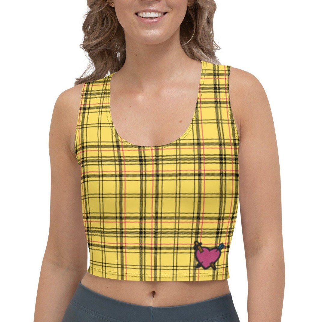 Clueless 90Er Gelb Kariertes Crop Top von HappyHeartAustralia