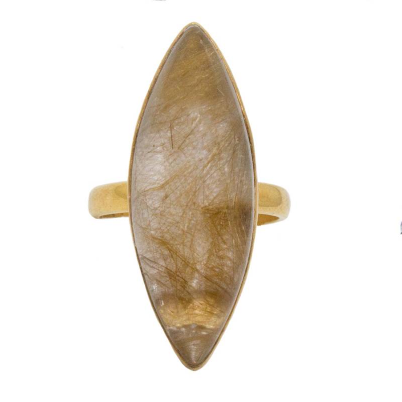 24K Vergoldet Marquise Goldene Rutil Ring-18 Mm 24K Vergoldet Marquise Goldene Rutil Ring-18 Mm von HappyHippiesTheLabel