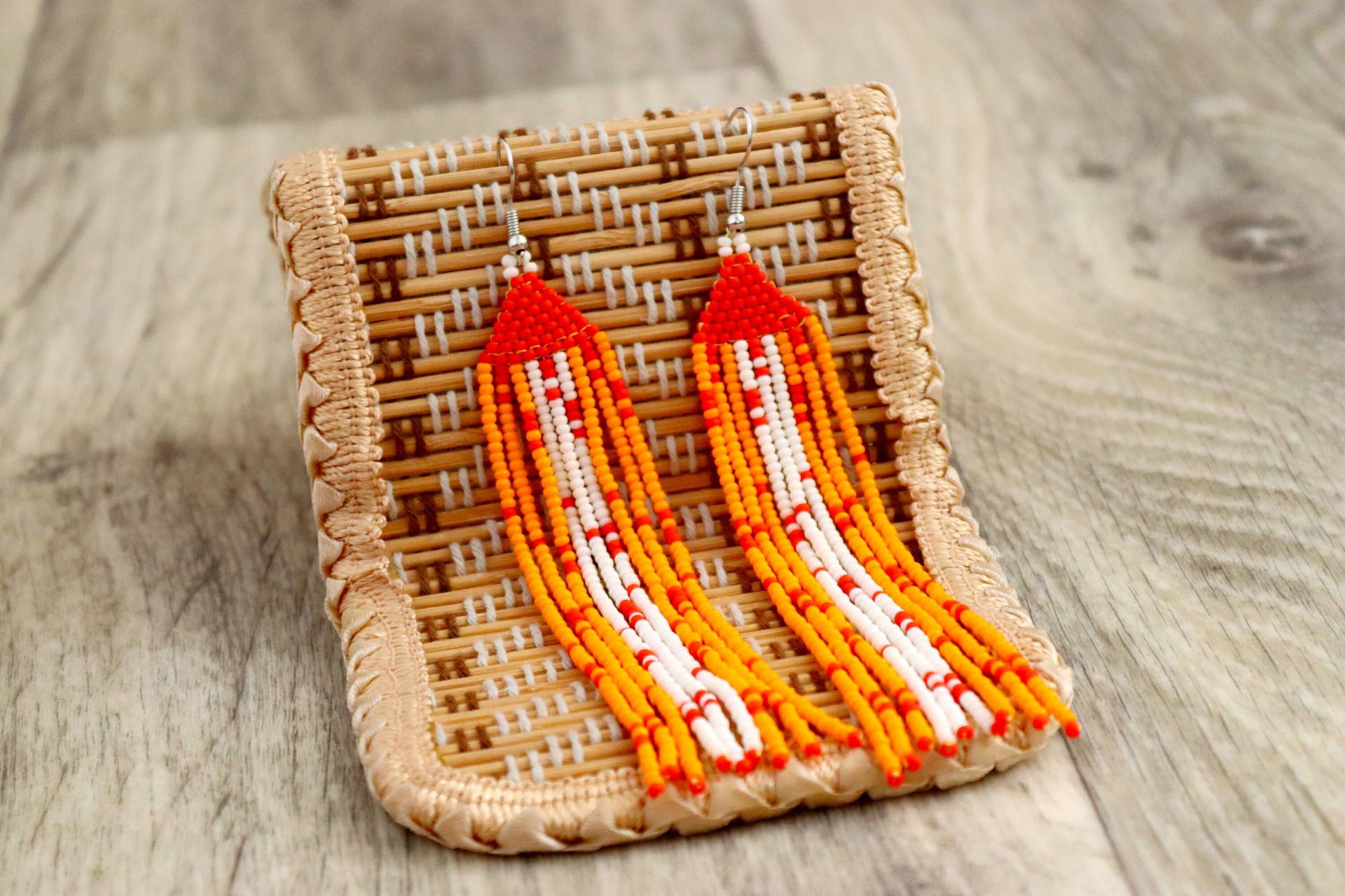 Orange Quasten Ohrringe Orange Quasten Ohrringe von HappyJewelryHelga