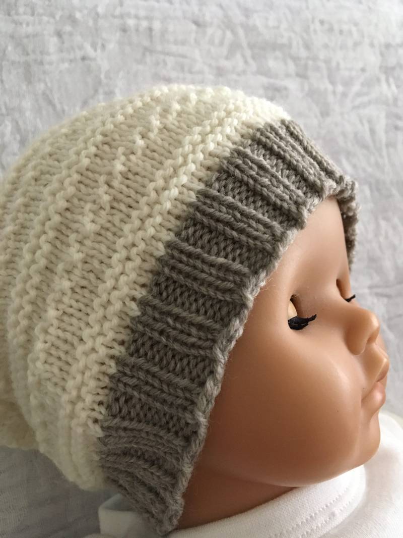 Handgestrickte Baby Mütze Gemusterte Wollmütze | 0-4 Monate von HappyLittleSeagulls