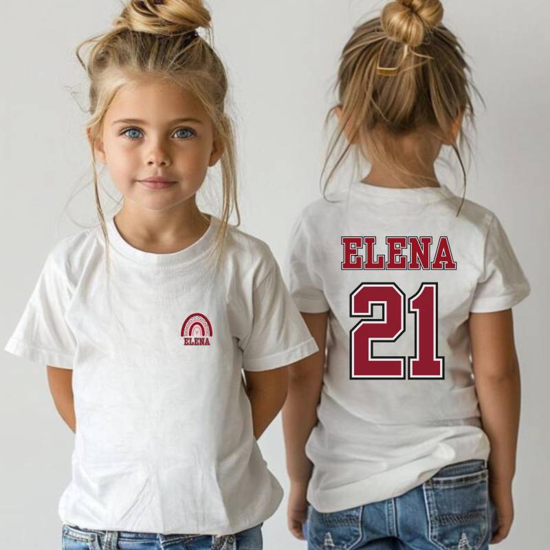 Geburtstagsshirt Mädchen|Regenbogen|Geburtstags T-Shirt|Personalisiert|Name & Zahl|Geschenk Zum Geburtstag|4 5 6 7 8 9 10 11 12 13 14 Jahre von HappyNotic