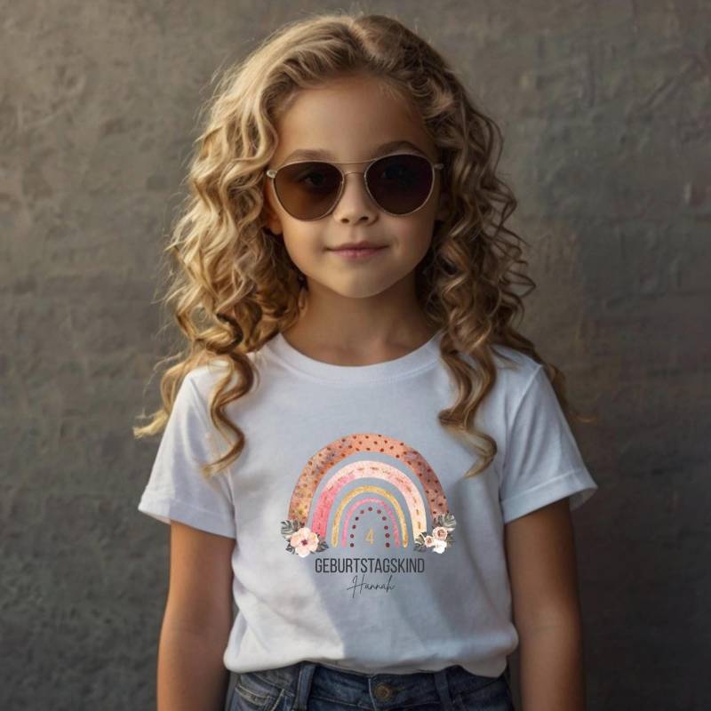 Geburtstagsshirt Regenbogen|Geburtstagskind|Geburtstags T-Shirt|Personalisiert|Name & Zahl|Langarm Shirt|4 5 6 7 8 9 10 11 12 13 14 Jahre von HappyNotic