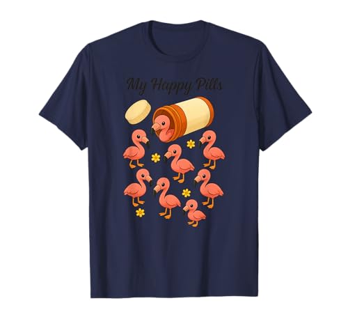 Lustiger Flamingo My Happy Pills Tierliebhaber Jungen Mädchen Kinder T-Shirt von HappyPillsAxis1