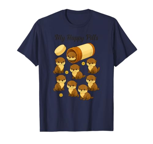 Lustiger Otter My Happy Pills Tierliebhaber Jungen Mädchen Kinder T-Shirt von HappyPillsAxis1