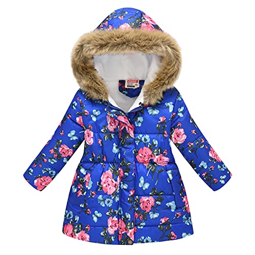 HappyQn Baby Steppjacke Jungen Mädchen Warm Steppjacke Baumwolle Winter Mantel Dicke Kinderjacke Winterjacke Flaum gefüttert Winter Kapuzenjacke mit Kunstfell Outerwear von HappyQn