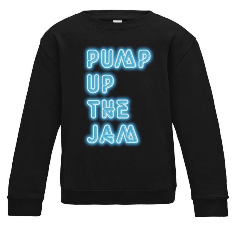 Drehen Sie Die Marmelade Schwarze Kinder Sweatshirt. Neon Sign Typografie von HappyRobinClothing