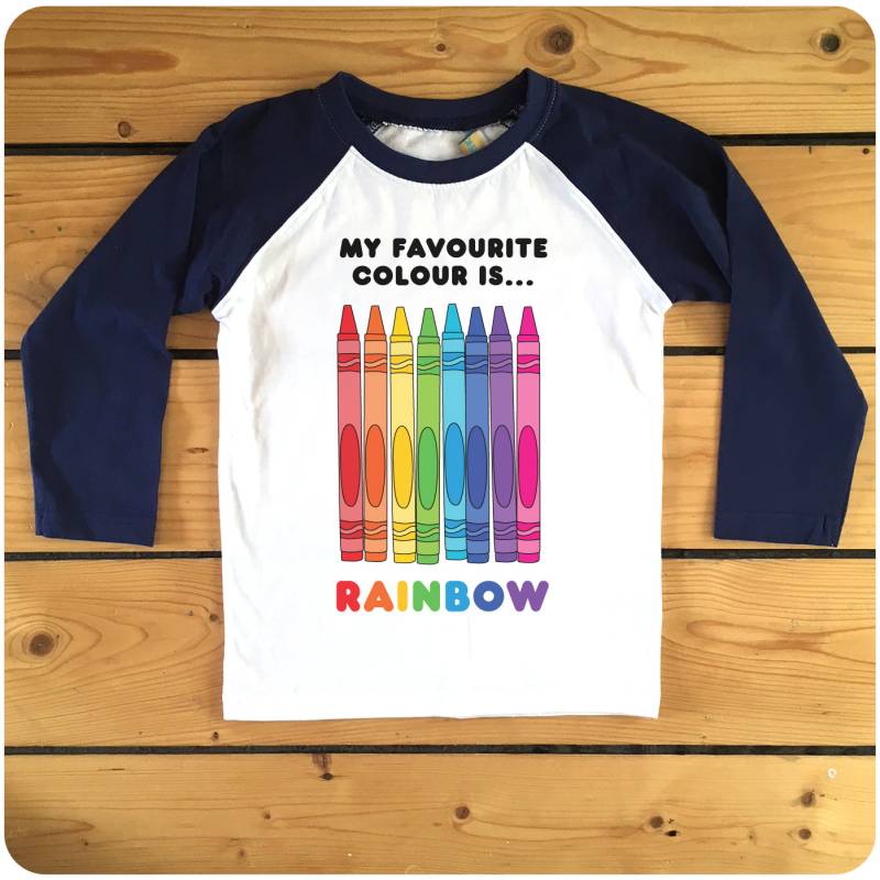 Meine Lieblings Farbe Ist Rainbow Marine Oder Rot Raglan Langarm-Baseball von HappyRobinClothing