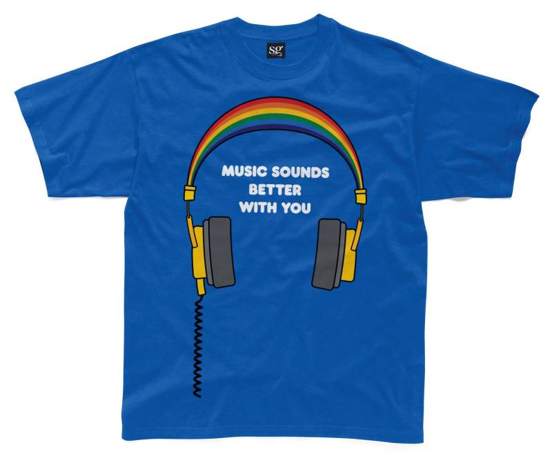 Music Sounds Better With You Kinder T-Shirt Erhältlich in Creme Oder Weiß von HappyRobinClothing