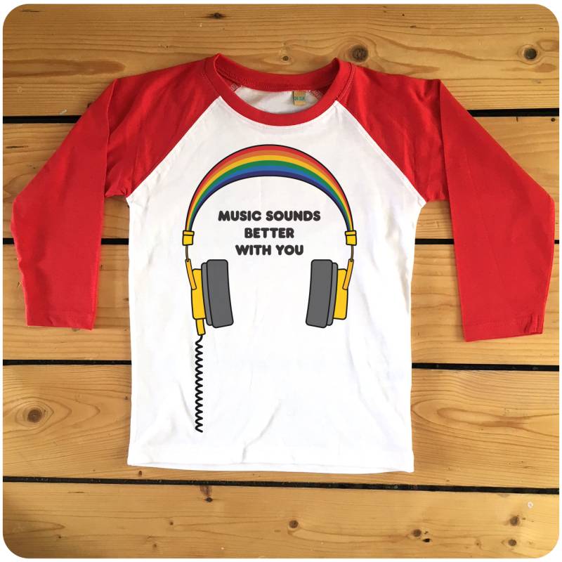 Musik Sounds Better With You Rot Oder Marine Raglan Langarm-Baseball von HappyRobinClothing