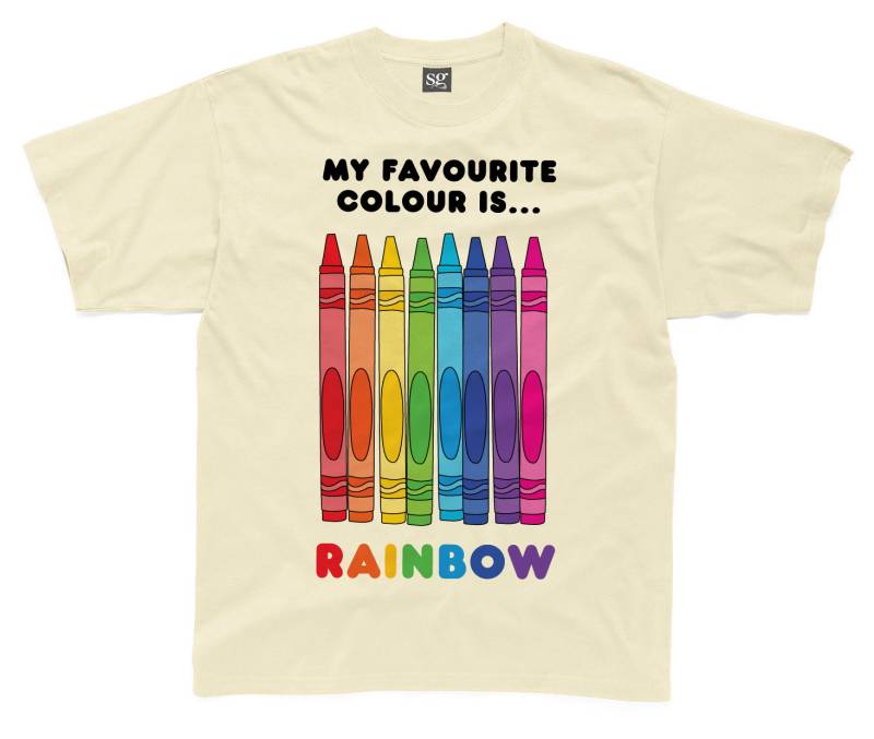 My Favourite Color Is Rainbow Kinder T-Shirt Erhältlich in Creme Oder Weiß von HappyRobinClothing