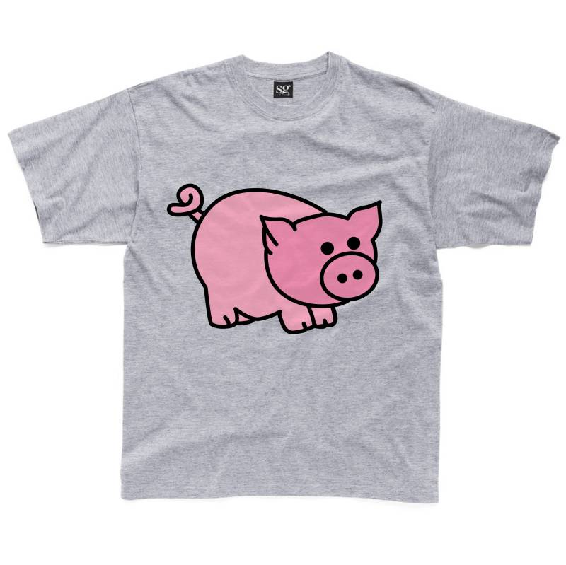Niedliche Schwein Kinder T-Shirt Erhältlich in Rosa, Türkis, Königsblau, Gelb & Grau von HappyRobinClothing