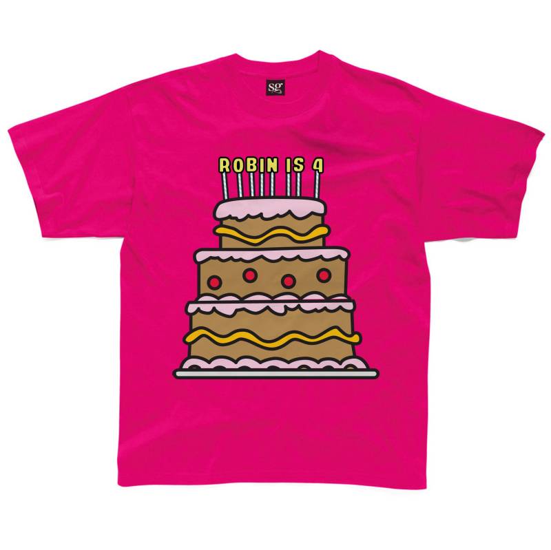 Personalisierte Geburtstag Kuchen Kinder T-Shirt Erhältlich in Pink, Türkis, Grau, Gelb Und Königsblau Personalisierte Geburtstag Kuchen Kinder T-Shirt Erhältlich in Pink, Türkis, Grau, Gelb Und Königsblau von HappyRobinClothing