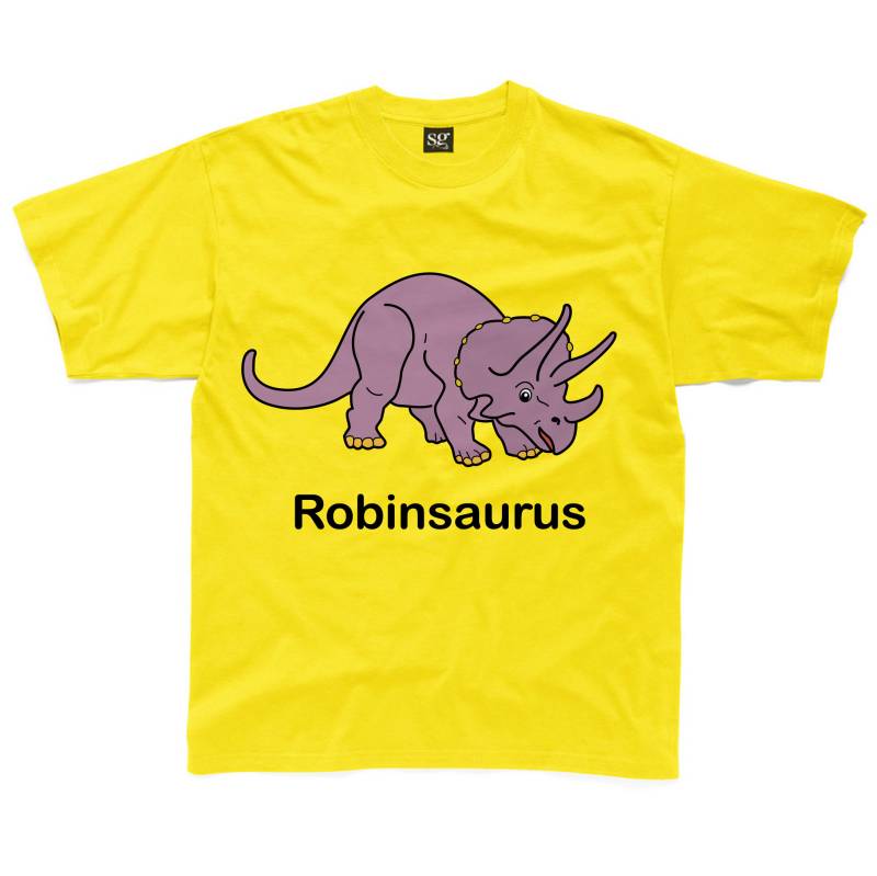 Personalisierte Triceratops Kinder T-Shirt Erhältlich in Creme Oder Weiß von HappyRobinClothing