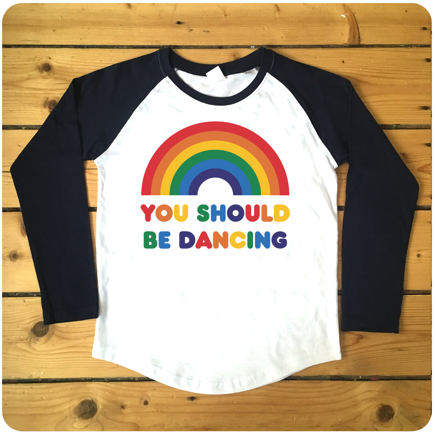 You Should Be Dancing Red Oder Navy Raglan Baseball Damen T-Shirt von HappyRobinClothing