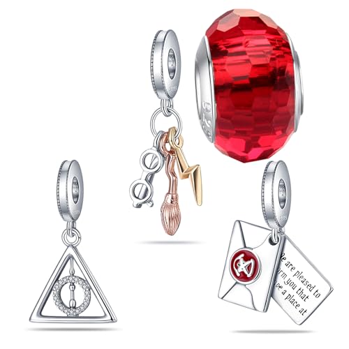 HappyStar Silber 925 Charms Anhänger für Armbänder, Combination Dangle Anhänger Bead Charms für Damen Kompatibel mit Pandora Europäischen Armbändern und Halskette （Mit Spacer Beads von HappyStar