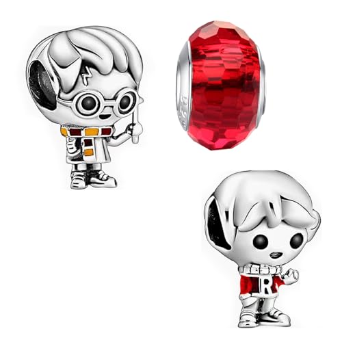 HappyStar Silber 925 Charms Anhänger für Armbänder, Combination Dangle Anhänger Bead Charms für Damen Kompatibel mit Pandora Europäischen Armbändern und Halskette （Mit Spacer Beads von HappyStar