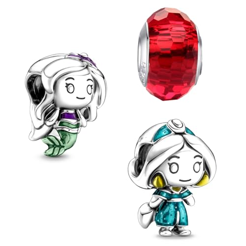 HappyStar Silber 925 Charms Anhänger für Armbänder, Combination Dangle Anhänger Bead Charms für Damen Kompatibel mit Pandora Europäischen Armbändern und Halskette （Mit Spacer Beads von HappyStar