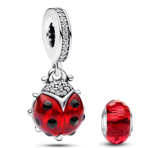 HappyStar 925 Sterling Silber Rose Blume Charme Tarot Karte Anhänger Bead Charms für Damen für Pandora Europäische Armbänder Halsketten Schmuck von HappyStar