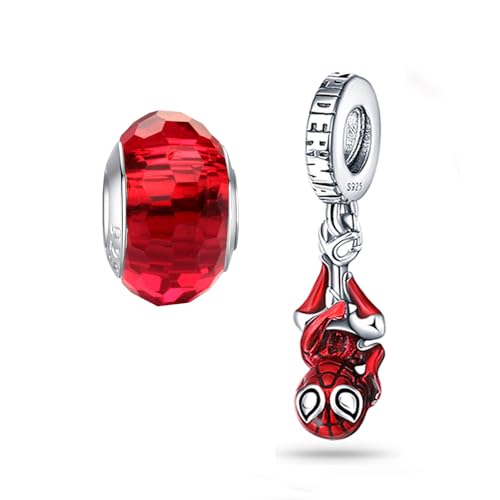 HappyStar Charms Anhänger Silber 925 für Armbänder,Red charm anhänger,beads charms,kompatibel mit europäischen Armbändern und Halskette für Frauen von HappyStar