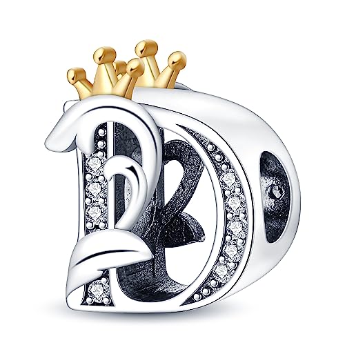HappyStar Sterling Silber 925 charm Buchstabe A~Z Alphabet Charms anhänger Bead Charms für Damen fit Armbänder und Halskette Mädchen Schmuck Geschenk von HappyStar