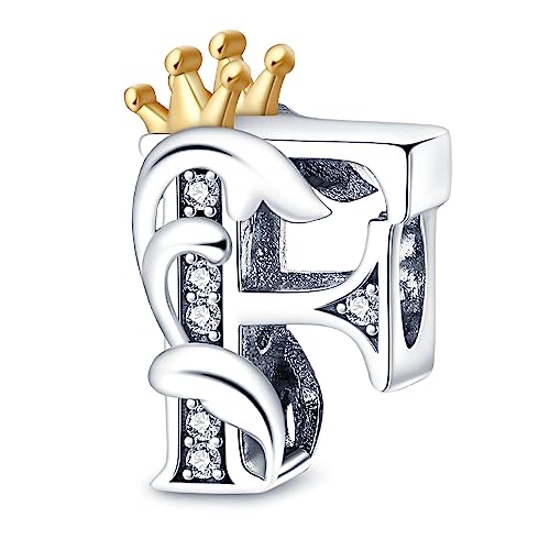 HappyStar Sterling Silber 925 charm Buchstabe A~Z Alphabet Charms anhänger Bead Charms für Damen fit Armbänder und Halskette Mädchen Schmuck Geschenk von HappyStar
