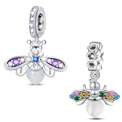 HappyStar Silber 925 Charms Anhänger für Armbänder, Combination Dangle Anhänger Bead Charms für Damen Kompatibel mit Pandora Europäischen Armbändern und Halskette (Mit Spacer Beads HappyStar Silber 925 Charms Anhänger für Armbänder, Combination Dangle Anhänger Bead Charms für Damen Kompatibel mit Pandora Europäischen Armbändern und Halskette (Mit Spacer Beads von HappyStar