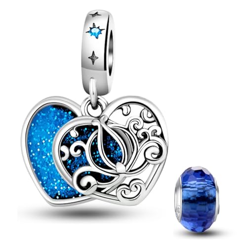 HappyStar glühwürmchen Charms Anhänger Silber 925 für Armbänder, Blumen Beads Charm für Damen Glück Charm anhänger Kompatibel mit Pandora Europäischen Armbändern und Halskette von HappyStar