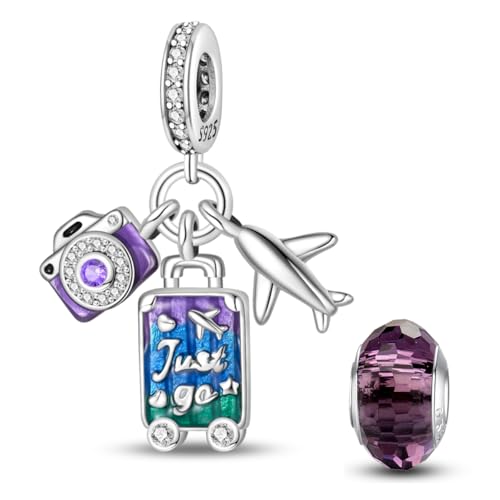 HappyStar glühwürmchen Charms Anhänger Silber 925 für Armbänder, Blumen Beads Charm für Damen Glück Charm anhänger Kompatibel mit Pandora Europäischen Armbändern und Halskette von HappyStar