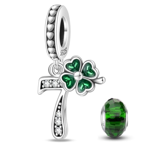 HappyStar glühwürmchen Charms Anhänger Silber 925 für Armbänder, Blumen Beads Charm für Damen Glück Charm anhänger Kompatibel mit Pandora Europäischen Armbändern und Halskette von HappyStar