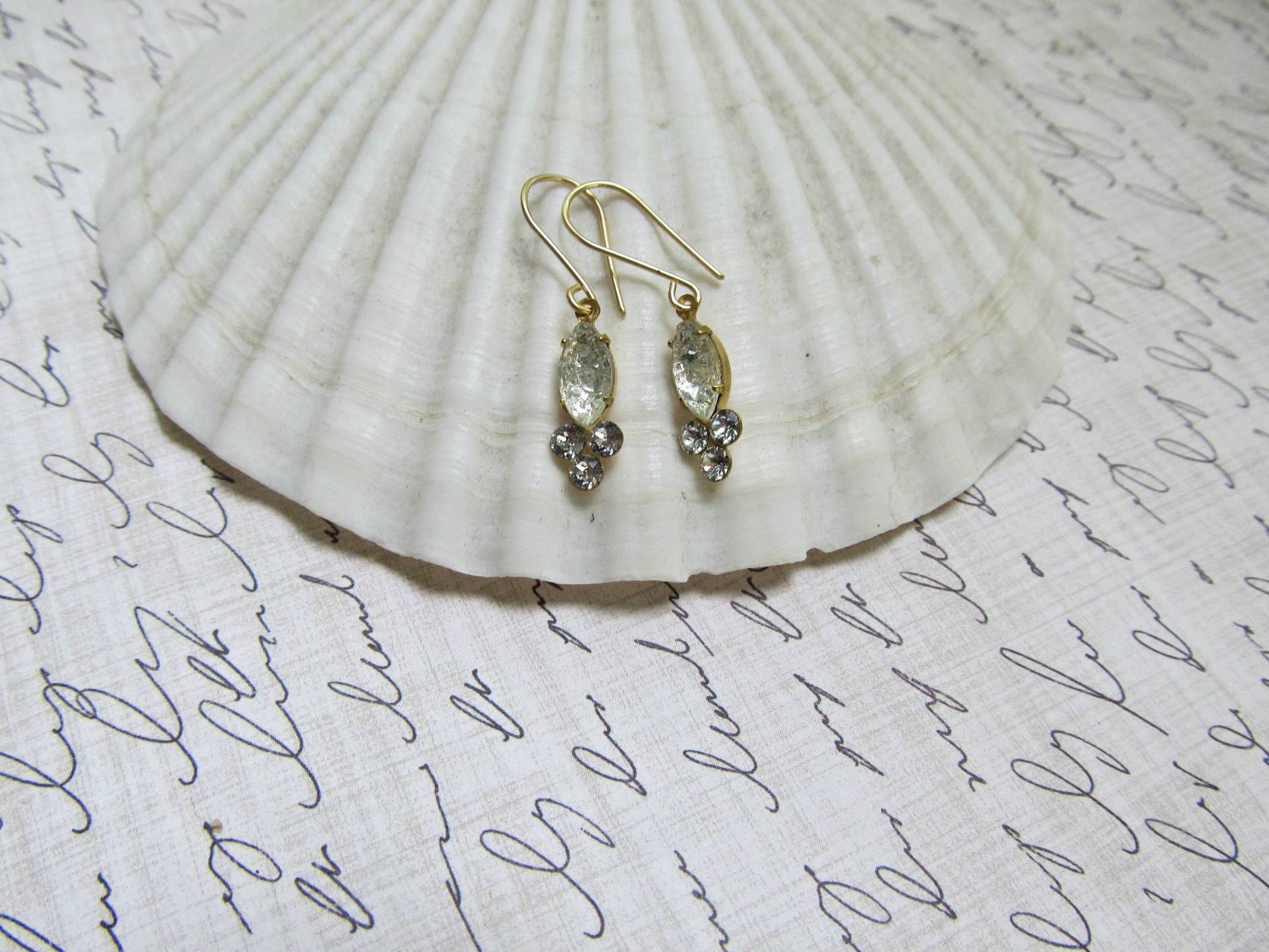 Jahrgang Navette Stein, Swarovski Crystal Ohrringe Jahrgang Navette Stein, Swarovski Crystal Ohrringe von HappyTearsbyMicah